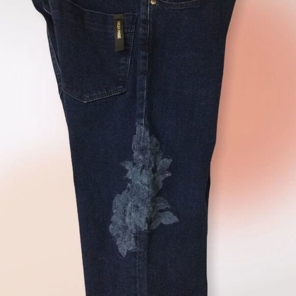 Massimo Duti High Rise Dark Wash Embroidered Frayed Hem Ankle Jeans Size 4 - Picture 6 of 11